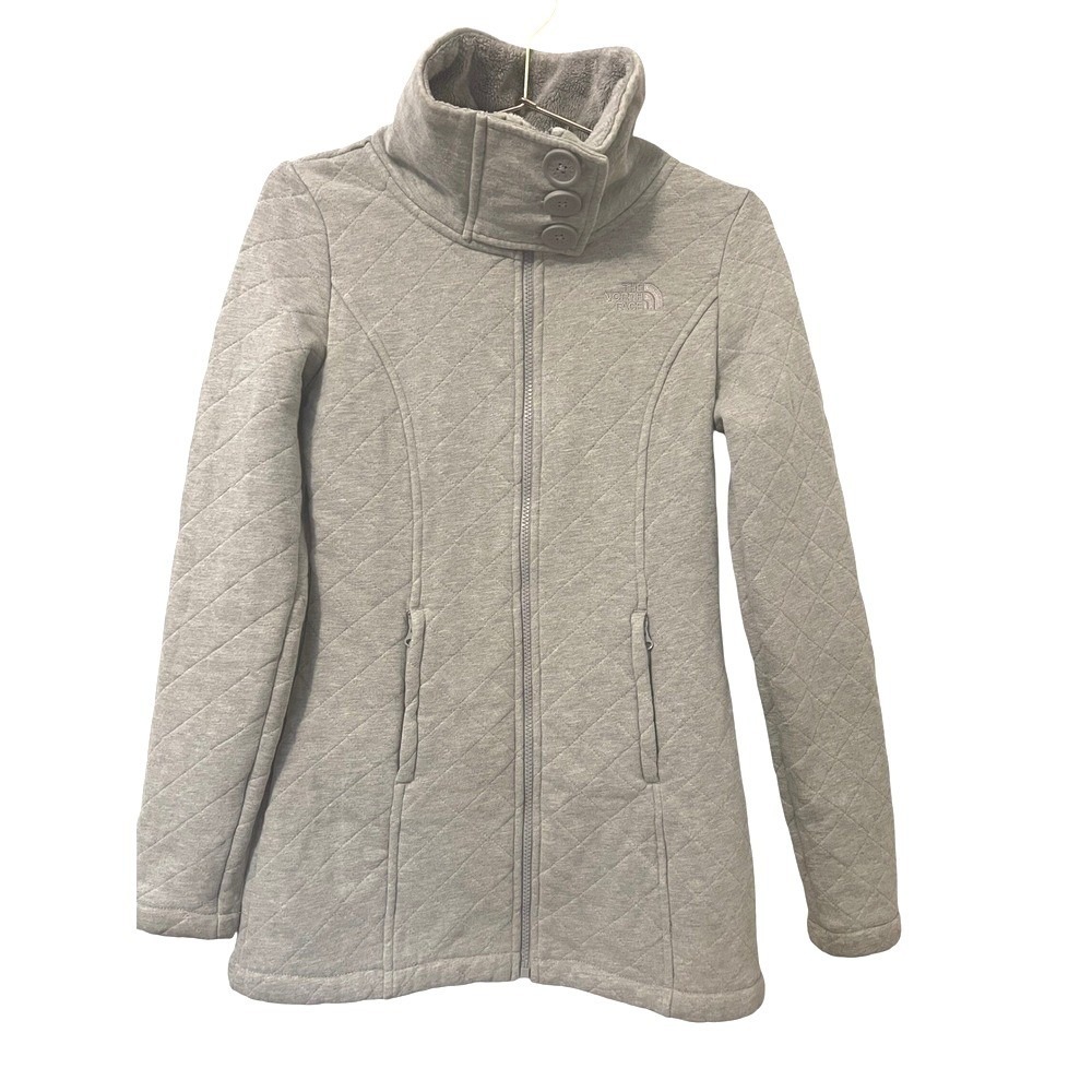 The North Face Arctic Quilted Gray Fleece Lined Jacket High Neck Women's XS